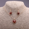 Set 'Heart' multicolor red-and-green pendant 19×16 mm and earrings 27×13 mm, length 50 cm