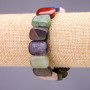 Clearance. Assorted gemstone bracelet, 18×14 mm ± links, 18 cm length on elastic