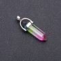 Multicolored Glass Hexagonal Pendant 8×35×41 mm