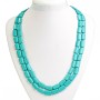 Necklace Turquoise with veining (single piece) rectangle 10×15 mm, length 120 cm+