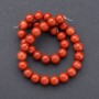 Natural Stone Beads on Thread, Red Jasper, Smooth Bead, 10mm Diameter, 37cm Length