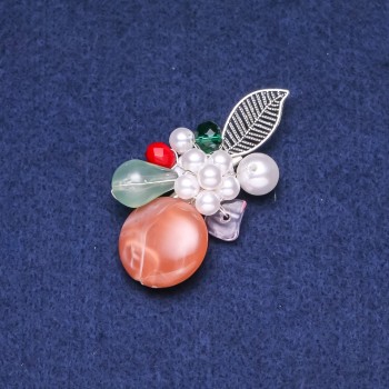 Sale! Flower Brooch with Agate 34×53mm