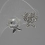 Butterfly stud earrings 'Butterflies', white crystals, silver-tone metal, 1.5 cm