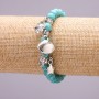 Turquoise bracelet with pendants (made with imitation turquoise beads), bead diameter 8 mm, length 18 cm