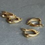 Ear wires for earrings, yellow metal, 17x12x6 mm, pair