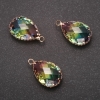 Rainbow Drop Pendant in Gold-Tone Setting 13x21 mm