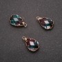 Drop Pendant in Raspberry-Green Color, Gold-tone Setting 10x17mm