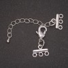 3-Strand Bracelet and Bead Clasp with Extension Chain, Silver-Toned Metal, 10x14 mm Diameter, 5 cm Length