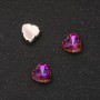 Sew-on Heart Crystal 8mm Raspberry-Orange (Pack of 10)