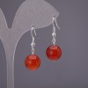 Carnelian Earrings, Smooth Ball, 12 mm Diameter