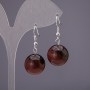 Bull's Eye Earrings with Smooth Ball, 16 mm Diameter