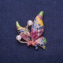 Sale! Butterfly Brooch with Enamel and Pearl Beads, Gold-Tone Metal, 44×44 mm