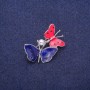 Clearance! Polka-Dot Butterflies Brooch Blue and Red Enamel 33×25mm
