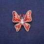 Sale! Butterfly Brooch with Enamel and Crystals, Gold-Tone Metal 32×35mm