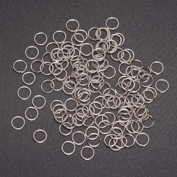 Connecting ring hardware, 6 mm diameter, gray metal, pack 25 g