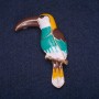 Sale! Toucan Brooch Multicolor Enamel, Gold-Tone Metal 29x53mm