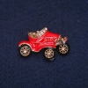 Sale! Car Brooch with Enamel and Rhinestones, Gold-Tone Metal 22×36 mm