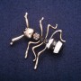 Sale! Ant Brooch with Crystals, Gold-Tone Metal 44×45mm