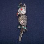 Sale! Cockatiel Brooch 7×1.5 cm Gray Metal