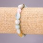 Morganite Bracelet, Natural Stone, Stretch, Faceted Beads, Bead Size 8x10 mm, Circumference 18 cm