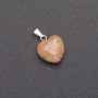 Heart Pendant with heliotrope jasper 14x14x23 mm