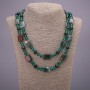 Clearance Long Necklace "Orion's Constellation" natural Jasper stone, "Czech crystal", length 120 cm