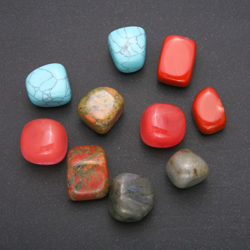 Natural stone assortment - tumbled stones, 18×22 mm (+/-), packaging 100 g