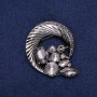 Sale! Round brooch Halo with Rhinestones, woven into a beautiful composition, dark metal 45×50 mm