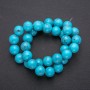 Turquoise beads (single) smooth round bead, diameter 12 (+ -) mm, strand, length 38 + - cm