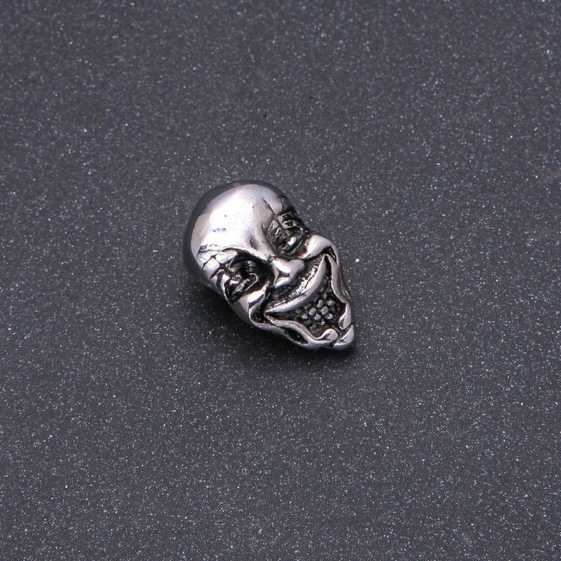 Bead insert finding, steel-thickness, Pandora style, 12×20 mm, inner diameter 8 mm, silver-colored metal