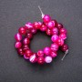 Raspberry Agate Beads on Thread, Smooth Round Beads, 10 mm Diameter (±), 38 cm Length
