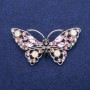 Sale! Butterfly Brooch with Crystals, Silvery Metal 35×68 mm