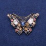 Sale! Butterfly Brooch with Crystals, Gold-Toned Metal