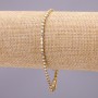 One-row rhinestone bracelet with a clasp, metal color 'gold', length 20 cm, width 3 mm