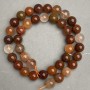 Rutilated Quartz Beads, smooth round beads, 10 mm diameter (+/-), 38 cm length