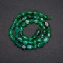 Faceted natural green agate beads, diameter 8x12 mm, length 38 cm