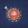 Aventurine Stone Pendant 'Golden Sand' in Antique Setting 40x46mm