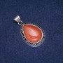 Drop Pendant with Aventurine Stone Golden Sand in Antique-Style Setting 27×39 mm