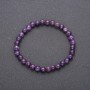 Bracelet made of natural amethyst on elastic cord, smooth bead, diameter 6 mm (±), circumference 18 cm