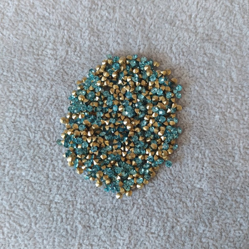 Blue rhinestones, diameter 2.5 mm, pack of 4 g (±)