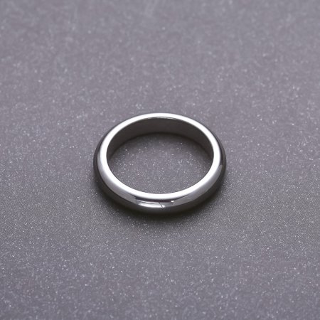 Hematite Ring, Smooth, 4 mm Thick, Sizes 16, 17, 18, 19, 20, 21, 22