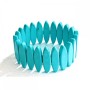 Turquoise oval sharp bracelet (single piece) on elastic cord, light blue