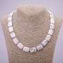 Rectangle Kaolon Natural Stone Necklace, 13x18 mm, 48 cm