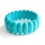 Bracelet on elastic band Blue Turquoise (single piece) oblong stones 10x25 (+/-) mm