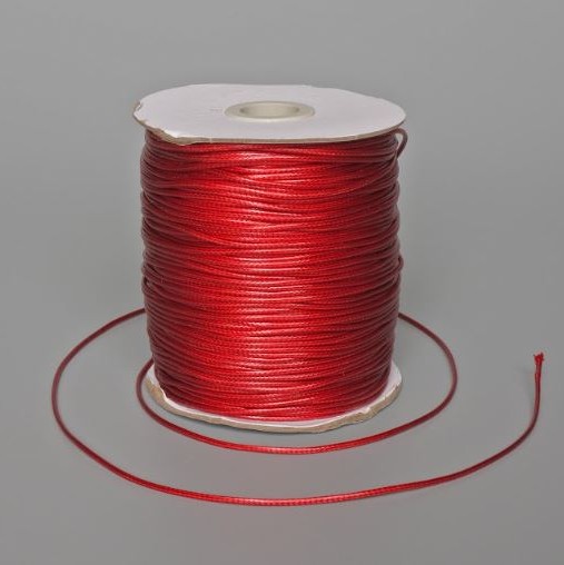 Red Waxed Cord Findings, 1.5 mm diameter, 150 m spool