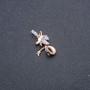 Xuping 18k Gold-Plated Pendant with White Crystals and Black Enamel 28x22x17 mm +