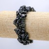 Wide Aventurine Bracelet 'Night of Cairo' (Blue Sand), chip-7 mm, circumference 18 cm, width 2 cm