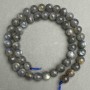 Beads on a thread, natural Labradorite stone, smooth round beads, diameter 8.5 mm, length 39 cm