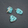 Turquoise Howlite Pendant in a Gold-Tone Setting 36×20 mm +