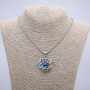 Pendant 'Demon's Eye' 45x40 mm on a chain, length approx. 70 cm, silver-colored metal
